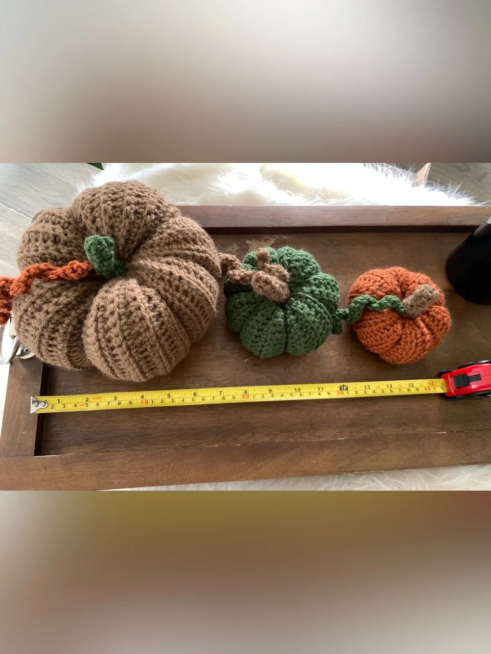 Fall Autumn Crochet Pumpkins set of three